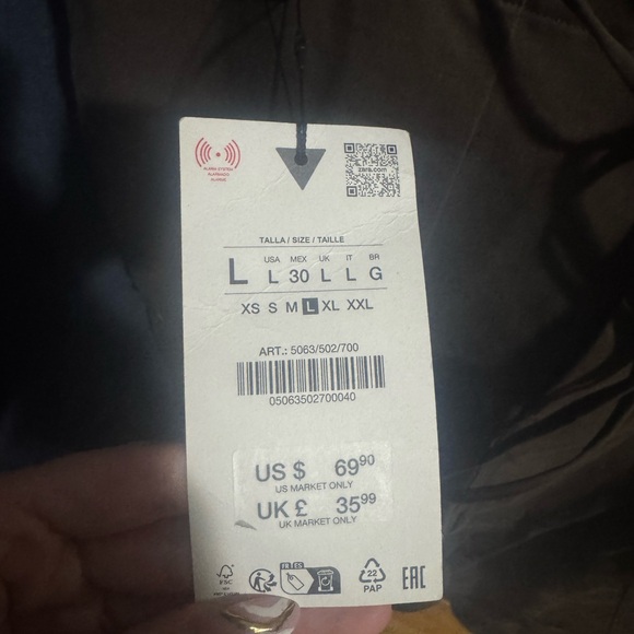 NWT ZARA Women’s Relaxed Cargo Pants - Brown - Picture 3 of 4